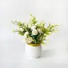 Venta Caliente Transfronteriza Ramo de Flores Artificiales de Rosa Diente de León y Hierba Simulación Flores de Plástico Decoración para Balcón Exterior Sala de Estar Mesa de Comedor