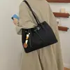 Bolso tote grande de moda y casual con patrón tejido para mujer, estilo nuevo, color liso, gran capacidad, adecuado para el uso diario y para ir al trabajo.