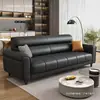 Sofá estilo minimalista nórdico italiano, fabricado con piel de plena flor, adecuado para apartamentos pequeños, salas de estar y oficinas, disponible en configuración de dos o tres plazas, con una paleta de colores cremosa