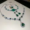 Set de Pendientes y Collar de Borla de Diamante Super Brillante Estilo Palacio Perlas Lujo Accesible Gama Alta Cadena para Clavícula Diseño Joyería