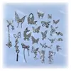 Accesorios para Uñas con Zirconia Incrustada de Cobre, Decoraciones para Uñas con Borla de Lazo Plateada, Decoraciones de Uñas Portátiles de Mariposa, Pedrería para Uñas