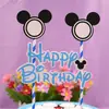 Decoración para pastel Hoja Mickey de 6 piezas Muñeco Mickey Mouse con cabeza que se mueve Bandera Mickey Minnie Decoración para pastel Pato Donald