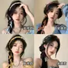 Faixa de Cabelo Trançada Floral Super Fada Retrô para Mulheres, Faixa de Cabelo de Fita All-In-One de Alta Moda, Lenço de Seda, Prendedor de Cabelo, Acessórios de Cabelo, Faixa de Cabelo
