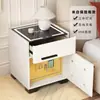 Carregador Sem Fio Mesa de Cabeceira Inteligente Quarto Pequeno Simples Moderno Armário de Armazenamento Doméstico Luxo Leve Avançado Seguro com Trava