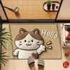 Tapete Macio de Lama de Diatomáceas Estilo Desenho Animado Fofo Tapete de Chão Peludo Imitação 3D Tapete de Chão Doméstico Absorvente de Água Antiderrapante para Banheiro Vaso Sanitário
