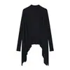 Mr [Corta como quieras] Hombre de Papel Cárdigan de Punto con Dobladillo Irregular Chaleco Casual Adelgazante Holgado Chaqueta de Manga Larga