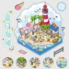 Adesivos de Paisagem 3D Cena de Cabana de Pet Mundo em Miniatura Desenho Animado Divertido Descompressão Decoração DIY Adesivo Transfronteiriço Atacado