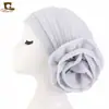 Nuevo Turbante de Flor Grande de Seda Brillante Sombrero Indio Venta Caliente de Comercio Electrónico Transfronterizo Suministro Tjm-322 Estilo Étnico