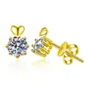 Pendientes de Tachuela con Forma de Corazón y Seis Garras de Moissanita para Mujer, Pendientes Versátiles de Lujo Ligero de Plata de Ley S925, Suministro Directo de Fábrica