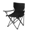 Cadeira dobrável para camping, preta, portátil, leve, com encosto, para praia e pesca. Ideal para camping e atividades ao ar livre.