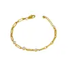 Pulseira Estrelada Colorida de Aço Inoxidável com Granate e Zircônia Titânio Aço 18K Não Desbota Joias para Mulheres Luxo Leve Nicho