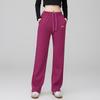 Calça Esportiva para Mulheres na Primavera e Outono, Tamanho Grande, Cintura Alta, Modelagem Slim Fit, Corrida, Fitness, Dança de Chão, Versão Estreita, Calça Casual Reta