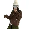 Cárdigan de punto casual de lunares estilo coreano para mujer, suéter 2026 nuevo otoño e invierno, jacquard dulce, holgado, abrigo casual