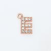 Rosa de ouro carta pingente diy flash Diamante sapato fivela pino chaveiro jóias pingente 15mm strass acessórios