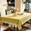 Mantel de lino natural, ribete de encaje de color liso, mantel rectangular para mesa de comedor, uso doméstico, mantel estilo ins, mantel para mesa de café
