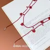 Flores en el CuelloCollar de Cuentas de Flor Rojo Frambuesa, Moderno y Versátil, con Diseño Exquisito