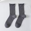 Calcetines Finos de Verano para Mujer con Oreja de Madera Calcetines de Caña Media Malla Transpirable Algodón Anti-pilling Calcetines Miu Lolita Afelpados