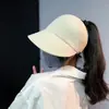 Sombreros para Mujer 2025 Nuevo Sombrero de Protección Solar Verano Lindo Sombrero de Tres Piezas Exterior Moda Estilo Coreano Sombrero de Copa Hueco Venta al por Mayor