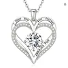 Europa y Estados Unidos transfronterizos súper ventas collar de doble corazón en oro rosa doceavo cumpleaños diamante joyería de alta gama venta directa de fábrica