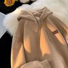 Sudadera con capucha de albaricoque para niños, primavera y otoño, americana, tendencia pesada, regular, para adolescentes, de moda, pulóver suelto para uso diario.