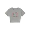 Camiseta Blanca de Manga Corta para Mujer, Estilo Nuevo de Verano, con Estampado de Conejo de Dibujos Animados y Letras, Top Versátil de Moda