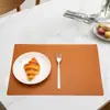 Mantel de Cuero Estilo Nórdico con Patrón de Lichi, Engrosado, Resistente al Desgaste, Impermeable, Aislante Térmico, a Prueba de Aceite para Uso en Hotel, Restaurante y Hogar