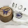 Anel Super Fada Colorido Zircônia Borboleta Anel Feminino Leve Luxo Alto Padrão Aberto Ajustável Nicho Design Anel