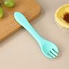 Cuchara de silicona para niños, cuchara suave de grado alimenticio para bebés, cuchara complementaria para entrenamiento de alimentación, tenedor de silicona para bebés, cuchara adecuada