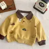 Sudadera Nueva para Niños 2026 Bebé Estampado de Dibujos Animados Casual Cuello Solapa Moda Versátil Manga Larga Jersey