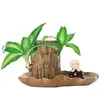 Planta da sorte hidropônica de madeira brasileira, planta verde florida, planta hidropônica de vaso para interior, figura de árvore Groot, com botões o ano todo