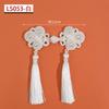 Hebilla de Disco con Borla Botones de Perla de Cristal Cosidos a Mano Ropa de Abrigo Estilo Nacional Botones Decorativos Tendencia Nacional Botones de Gama Alta