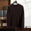 Novo Suéter Masculino de Cashmere Reversível Malha Gola Redonda Fio Duplo Espessado Casual Solto Lã Outono/Inverno 2026