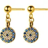 Pendientes Ojo de Diablo de Plata S925 Pendientes Ojo Turco Azul Pendientes Cortos Lindos Pendientes E8945
