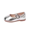 Zapatos de Cuero Retro Bajos para Niñas 2026 Nuevos de Primavera/Verano Zapatos Plateados Mary Jane de Princesa para Niños Pequeños, Antideslizantes