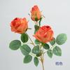 Rosa Torre de 3 cabezas rama única rosa artificial flor de seda decoración pared de flores salón de bodas arreglo floral guía de camino exhibición entrada sala de estar