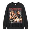 Camiseta de Manga Curta Pesada Estampada Eminem Hip-Hop Americano Retrô Transfronteiriço Gola Redonda Moletom com Capuz