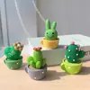 Cacto de simulação decoração de periférico de computador de escritório pequenos ornamentos ornamentos de paisagem em miniatura ornamentos de plantas suculentas com musgo
