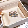Borboletas Voam no Verão! Anel Laço Super Brilhante Cravejado com Diamantes, Anel de Dedo Indicador de Nicho de Luxo, Joia da Moda Estilo Europeu e Americano para Mulheres