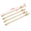 50mm Chapado en Cobre Color Oro Real 18K Retención de Color Corazón Sólido Broche de Langosta con Cadena de Cola de Colgante Cadena de Extensión de Collar DIY Ajuste