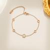 Pulsera de Acero de Titanio Popular en Douyin, Moderna, con Concha Blanca y Flor Pequeña para Mujer, Verano, Diseño Personalizado Ins de Alta Gama, Cadena para Clavícula