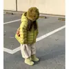 Jaqueta de Algodão Amarela Espessa Infantil Inverno 2025 Nova Parka Quente com Capuz Infantil Roupas à Prova de Frio para Meninas