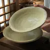 Plato de Cerámica Rústica con Forma de Sombrero de Paja, Plato de Cerámica para el Hogar Estilo Japonés, Plato para Desayuno, Plato Hermoso, Vajilla, Plato Grande Irregular, Plato para Presentación de Pasta