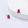 Pendientes Henna de Plata de Ley 925 con Zirconia Elegante en Forma de Gota de Agua para Mujer, Moda Simple Versátil Ins Europea y Americana, Al por Mayor en Stock