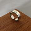 Anillo de Sándwich Verde Aguacate para Mujeres, Sello de Letra Geométrica, Nuevo Anillo Abierto Personalizado, Anillo Dulce y Fresco para el Dedo Índice, Moderno