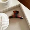 Pinza de Tiburón Grande Escarchada, Moderna y de Alta Gama, Pinza de Una Línea para la Parte Posterior de la Cabeza, Pinza para el Cabello Color Carey de Otoño e Invierno