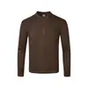 "Lã Australiana" Estilo Americano Gola Henley Cor Sólida Caimento Limpo Camada Base Básica Justa Outono/Inverno Manga Longa Malha