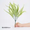 Simulação Folha de Grama Persa Samambaia Verde Decoração Criativa Externa Ornamento Interno Folha de Plástico Planta Falsa Flores e Plantas
