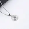Collar Masculino Transfronterizo Acero Inoxidable Brújula Moneda Colgante de Brújula Cadena para Suéter Joyería al por Mayor No se Desvanece