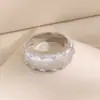 Anillo Italiano Cepillado de Diamantes Completos para Mujer, Popular en Live-Stream, Lujo Ligero y Sensación de Alta Gama, Anillo de Plata de Ley 925, Popular en Xiaohongshu