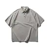 Yidao Vintage 2026 Verano Nuevo Estilo Japonés Marca de Moda Sencilla Color Sólido Camisa Polo Manga Corta para Hombre Holgada Casual Media Manga